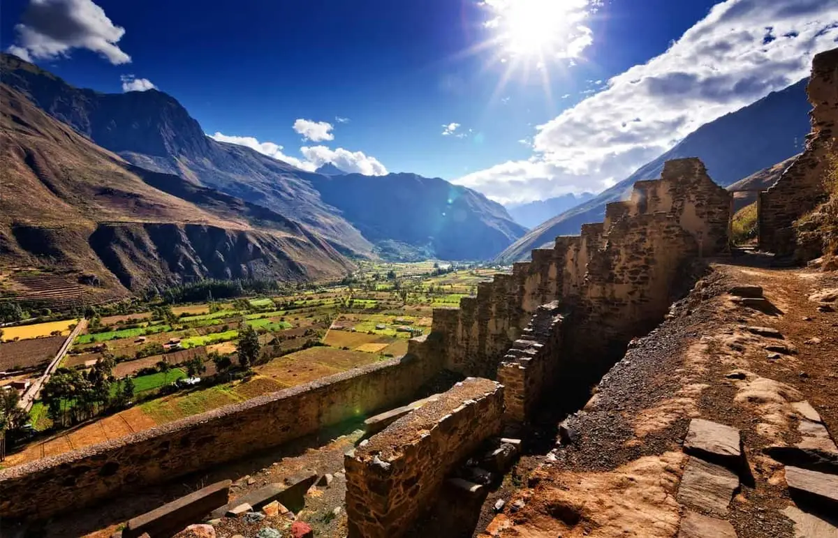 Terraced Inca ruins of Ollantaytambo on a full-day Sacred Valley tour from Cusco, Peru